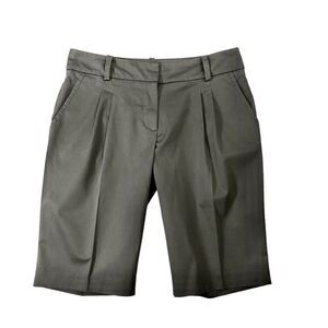Trina Turk Womens Bermuda Shorts Pleated Front Grey Size 8